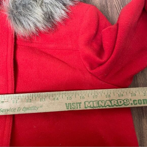 J. Crew Vail Chateau Parka Stadium Cloth Wool Faux Fur Trim Red Sz 6 ($375) - Picture 8 of 10